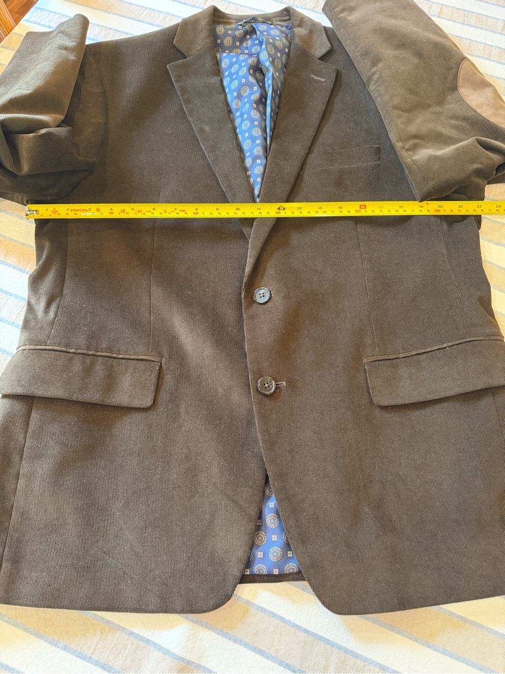 Lauren Ralph Lauren Brown Corduroy Blazer with Tan Elbow Patches - Picture 5 of 16